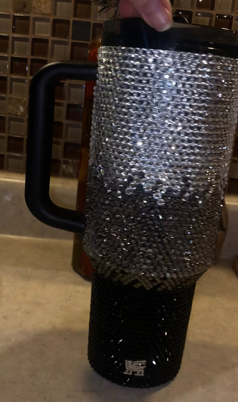 RTS Pro Tour Silver Ombre Rhinestone Stanley Tumbler 40 fl. OZ