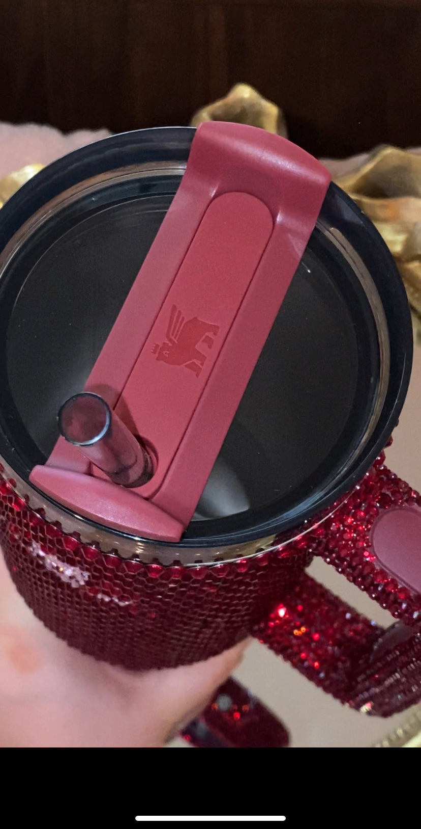 RTS Coquette Dr. Pepper Rhinestone Stanley Tumbler 40 Fl. Oz