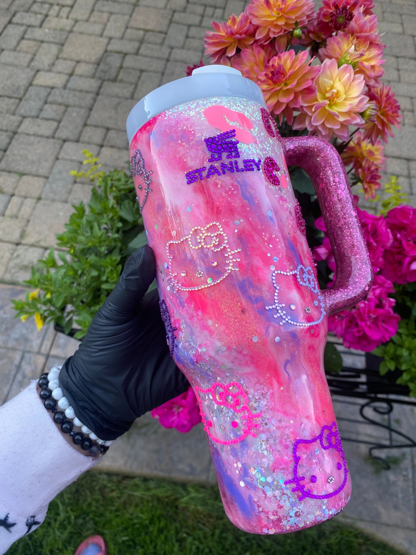 Pink & Purple Explosion | Hello Kitty Leopard Glitter Stanley Tumbler 40 fl. OZ