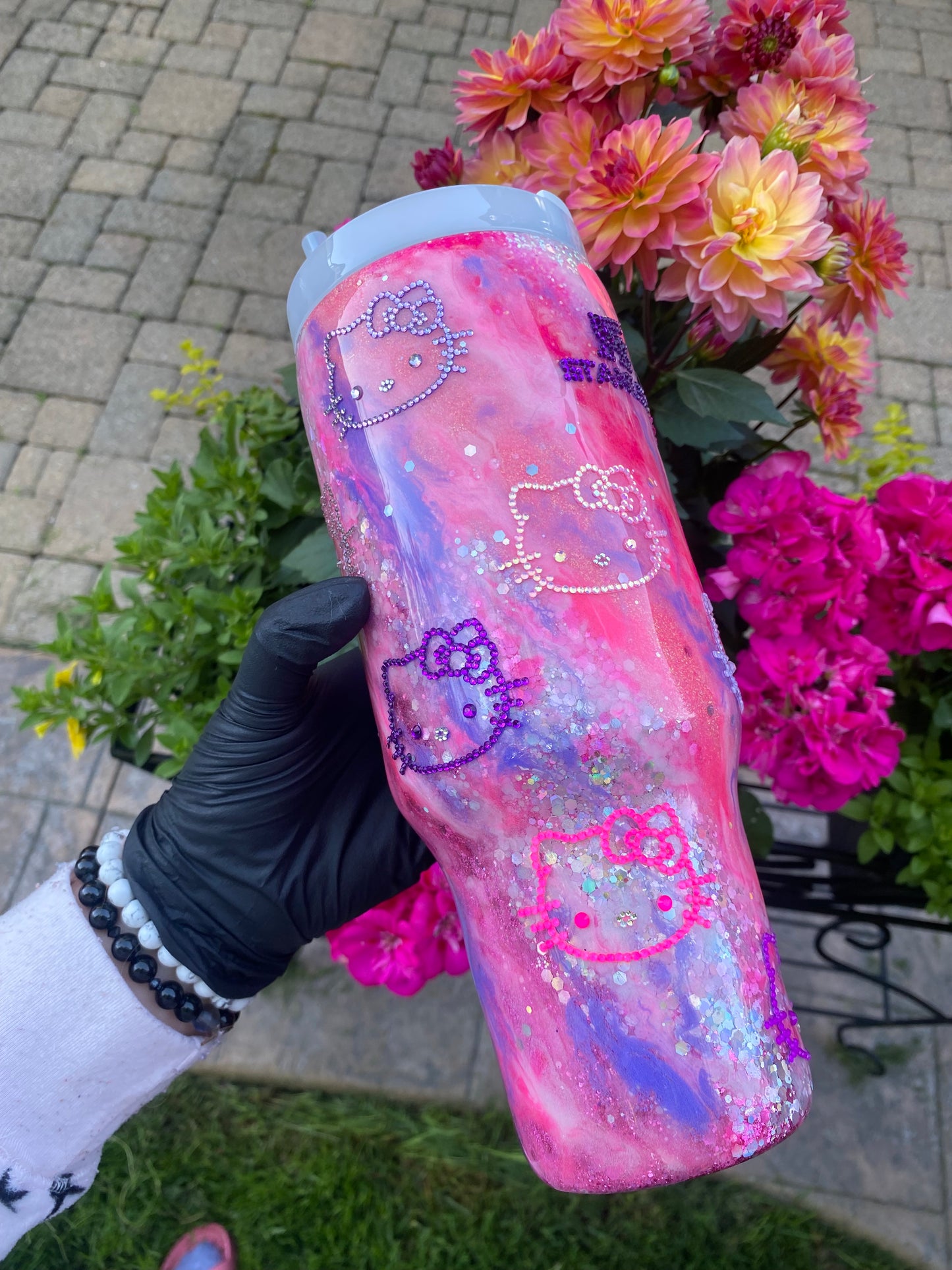 Pink & Purple Explosion | Hello Kitty Leopard Glitter Stanley Tumbler 40 fl. OZ