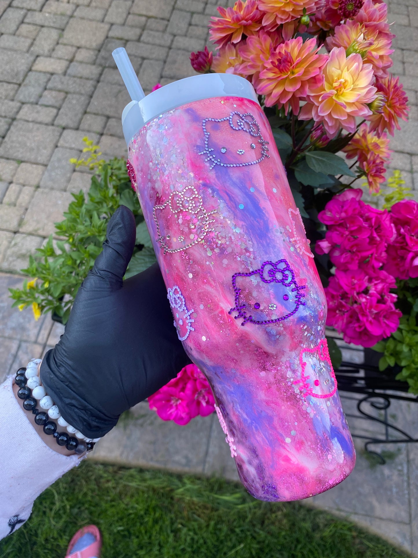 Pink & Purple Explosion | Hello Kitty Leopard Glitter Stanley Tumbler 40 fl. OZ
