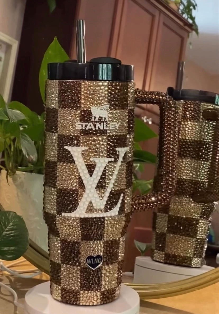 LV Checkered Print Stanley Tumbler