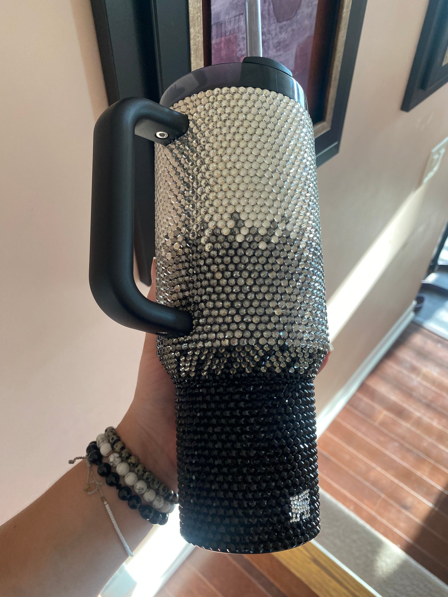 RTS Silver Ombre Rhinestone Stanley Tumbler 40 fl. OZ