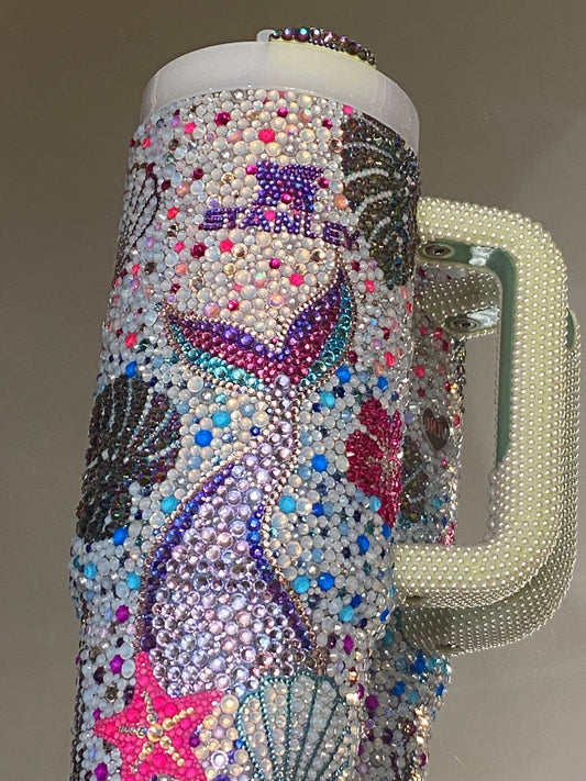 Tropical Mermaid Rhinestone Stanley Tumbler 30 fl. OZ