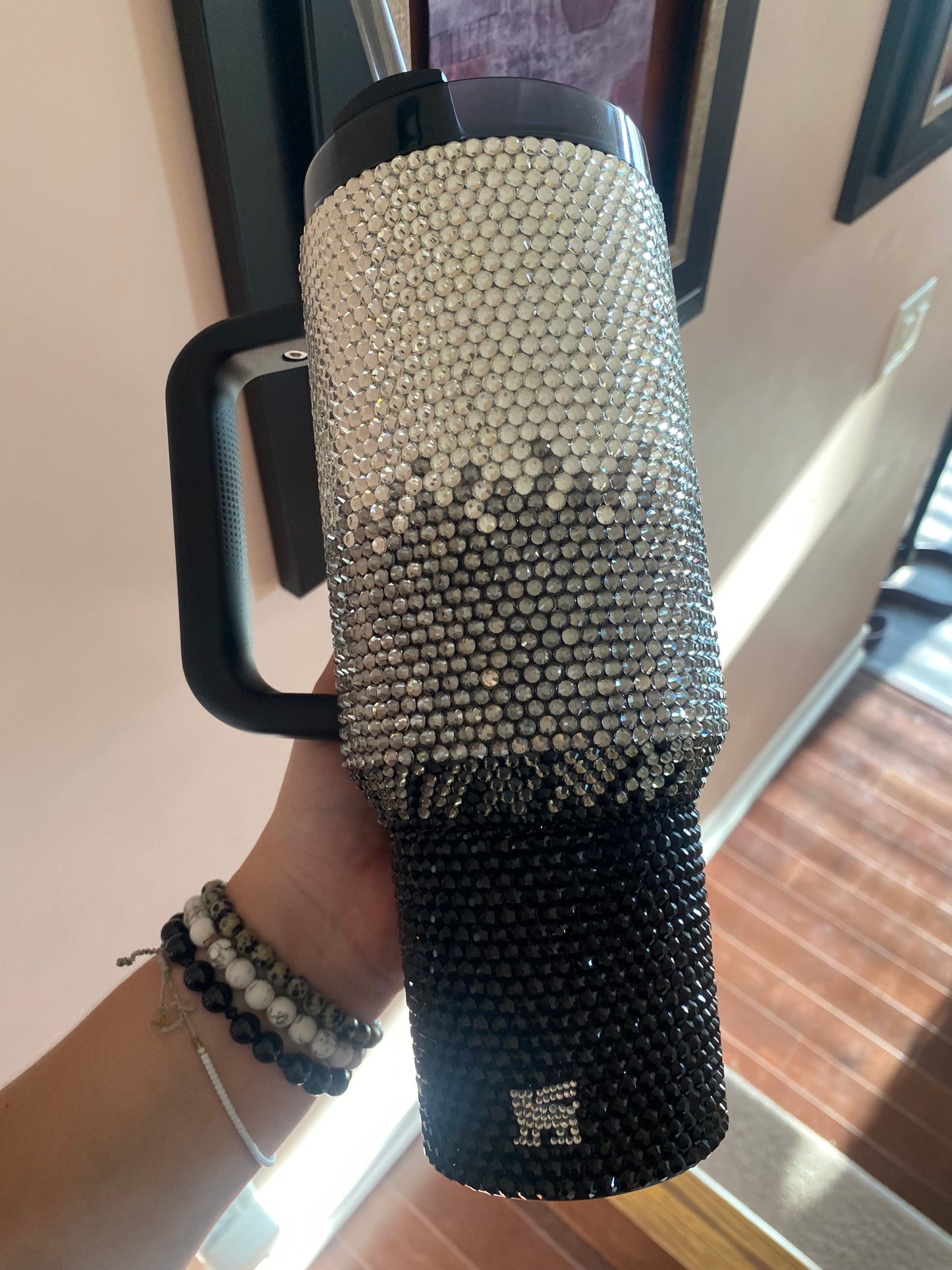 RTS Silver Ombre Rhinestone Stanley Tumbler 40 fl. OZ