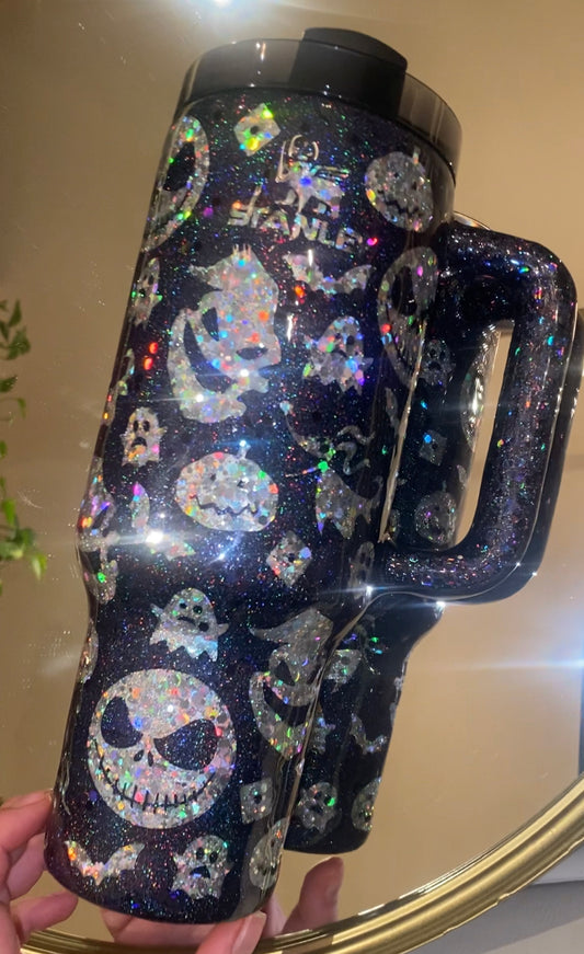RTS Nightmare Before Christmas Glitter Epoxy Tumbler