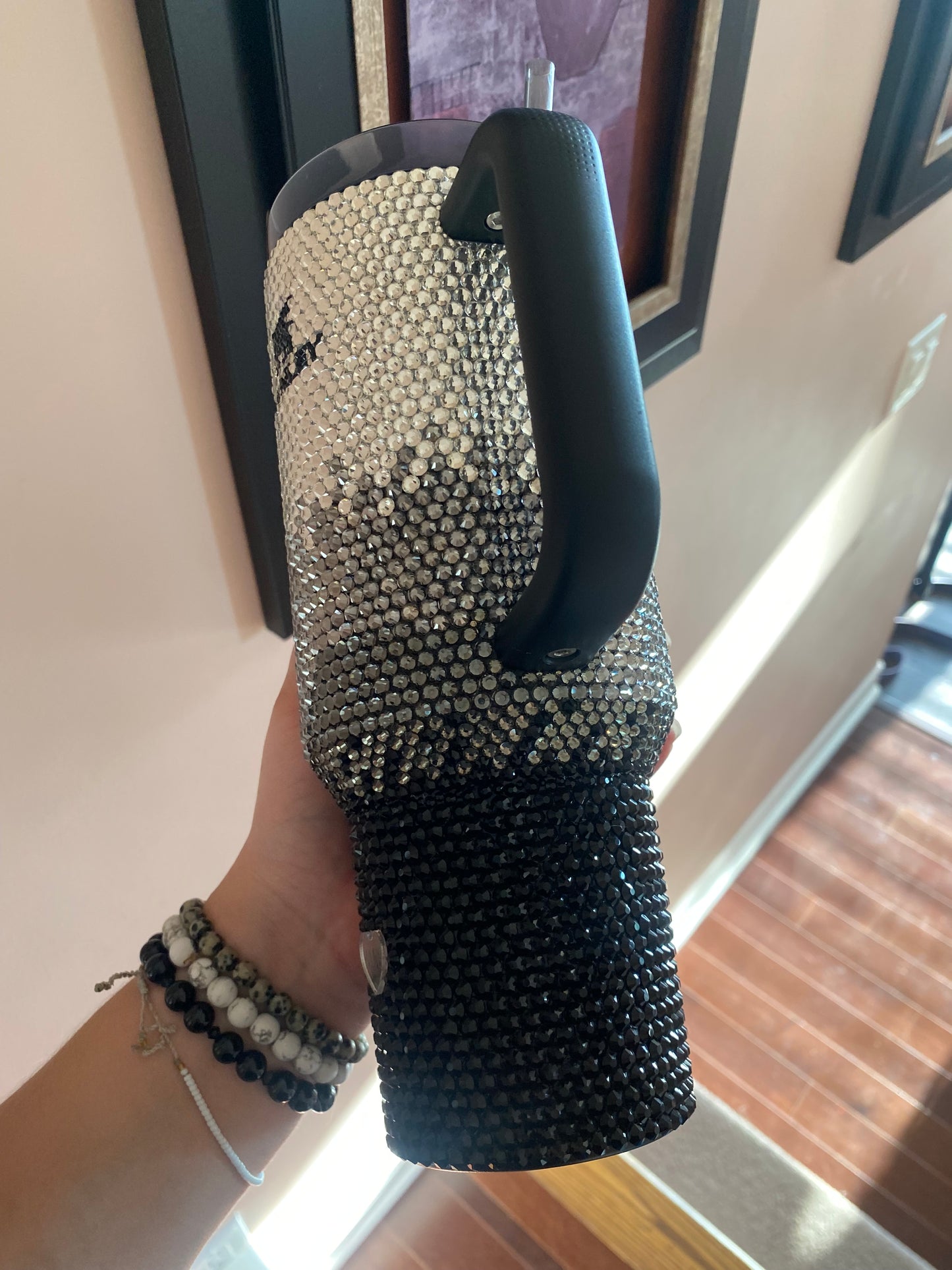 RTS Silver Ombre Rhinestone Stanley Tumbler 40 fl. OZ