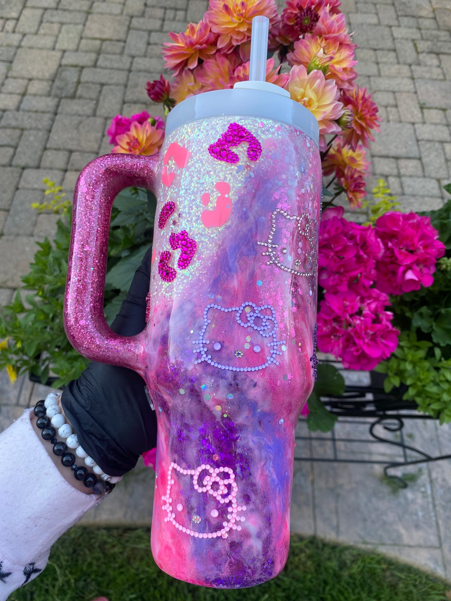 Pink & Purple Explosion | Hello Kitty Leopard Glitter Stanley Tumbler 40 fl. OZ