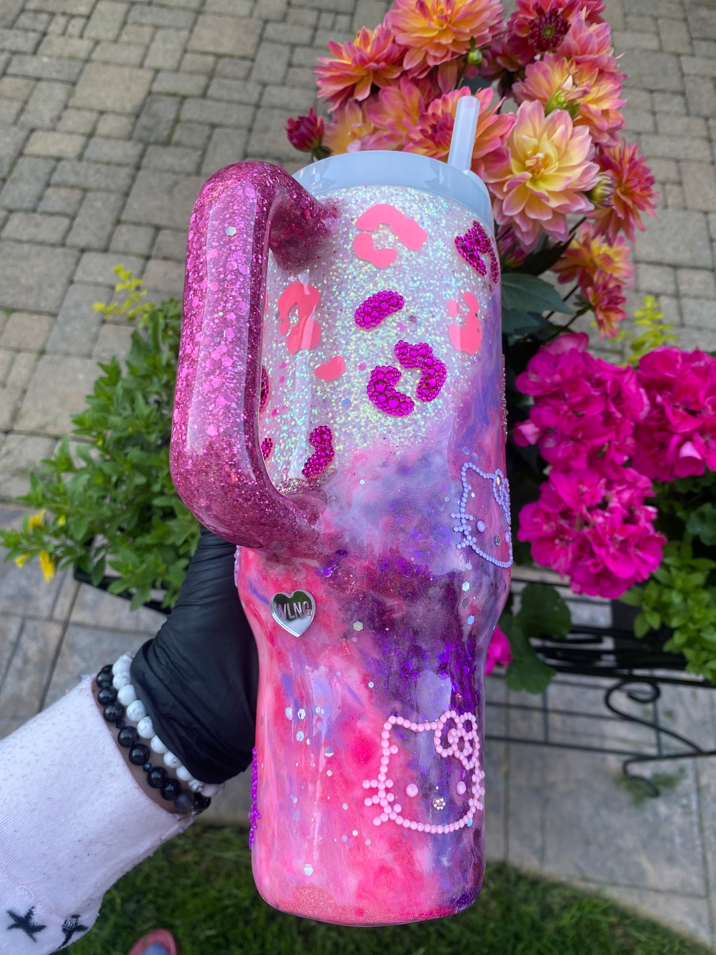 Pink & Purple Explosion | Hello Kitty Leopard Glitter Stanley Tumbler 40 fl. OZ