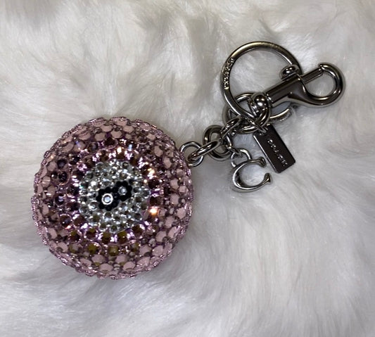 RTS (Ready to Ship) Pink Rhinestone Coach 8 Ball Purse Keychain/Charm