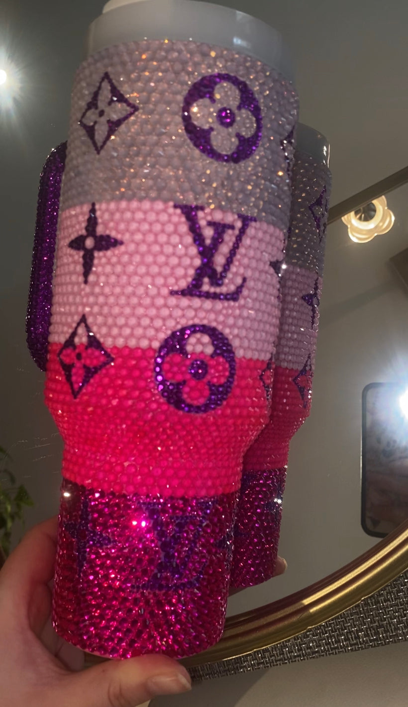 RTS Pink & Purple Rhinestone Stanley Tumbler 40 fl. Oz