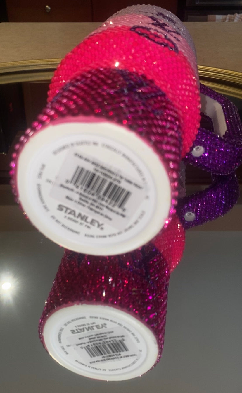 RTS Pink & Purple Rhinestone Stanley Tumbler 40 fl. Oz