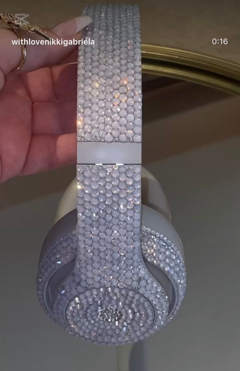 White Opal Rhinestone Beats Studio Pro