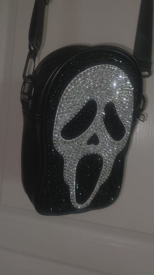 RTS Ghostface Halloween Bedazzled Crossbody Purse